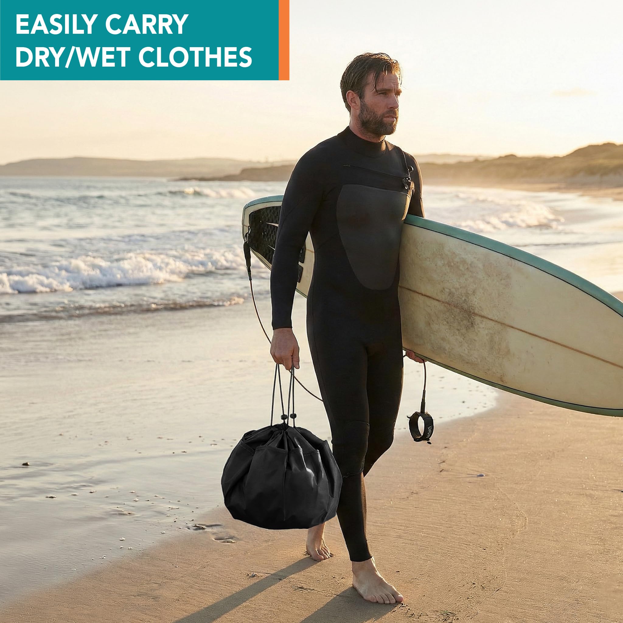 ウェットスーツ、ドライスーツ、ケースの3点セット Amazon | SunキューブウェットスーツChanging Mat and Dry Carryバッグ